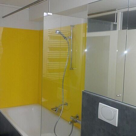 Duschtrennwand klar, gelb